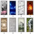 3D наклейка на дверь домашний декор художественный дизайн камин каменные обои наклейка на дверь самоклеящаяся Съемная Настенная роспись для спальной комнаты