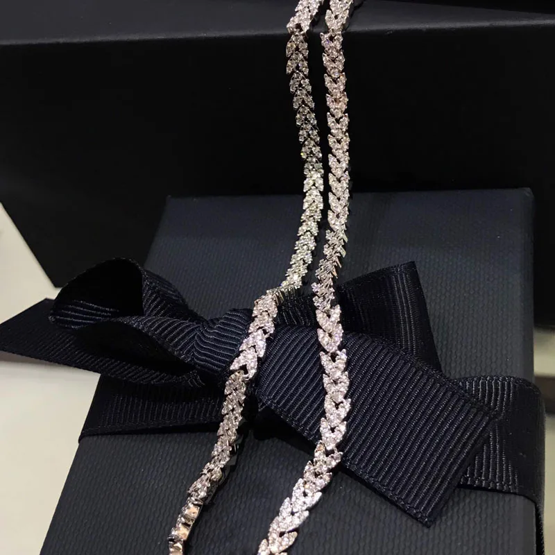 

UMGODLY Luxury Brand High Quality White Heart Wheat Ears Necklace Micro Cubic Zirconia Stones Women Fashion Jewelry New Arrival