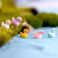 5 pcs yellow duck moss micro landscape ornaments resin crafts doll toys pendant creative ornaments home figurines fairy garden
