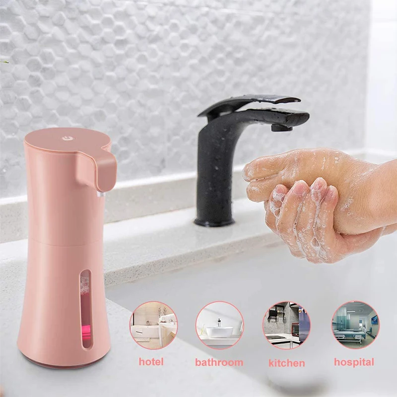 

GTBL Automatic Soap Dispenser, Pressless Foaming Soap Dispenser, Infrared Motion Sensor Soap Dispenser, Pink