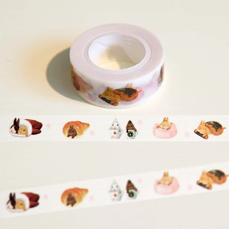 Лента Клейкая для скрапбукинга сделай сам 1 5 см х 10 м tape diy decoration tape kawaiirabbit washi tape | Офисный скотч -32766511218