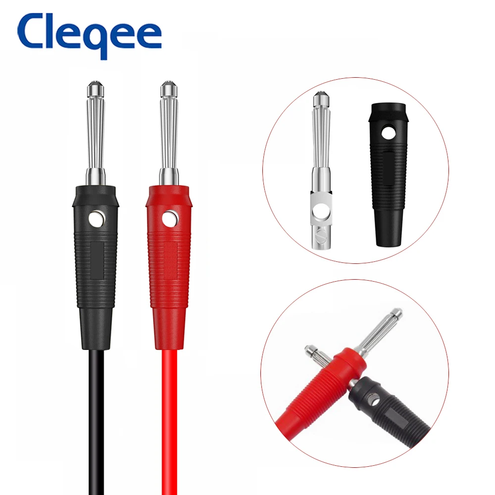 Cleqee P1203 BNC Male Plug to Dual 4mm Banana Coaxial Cable Oscilloscope Test Lead Stackable 120CM | Инструменты