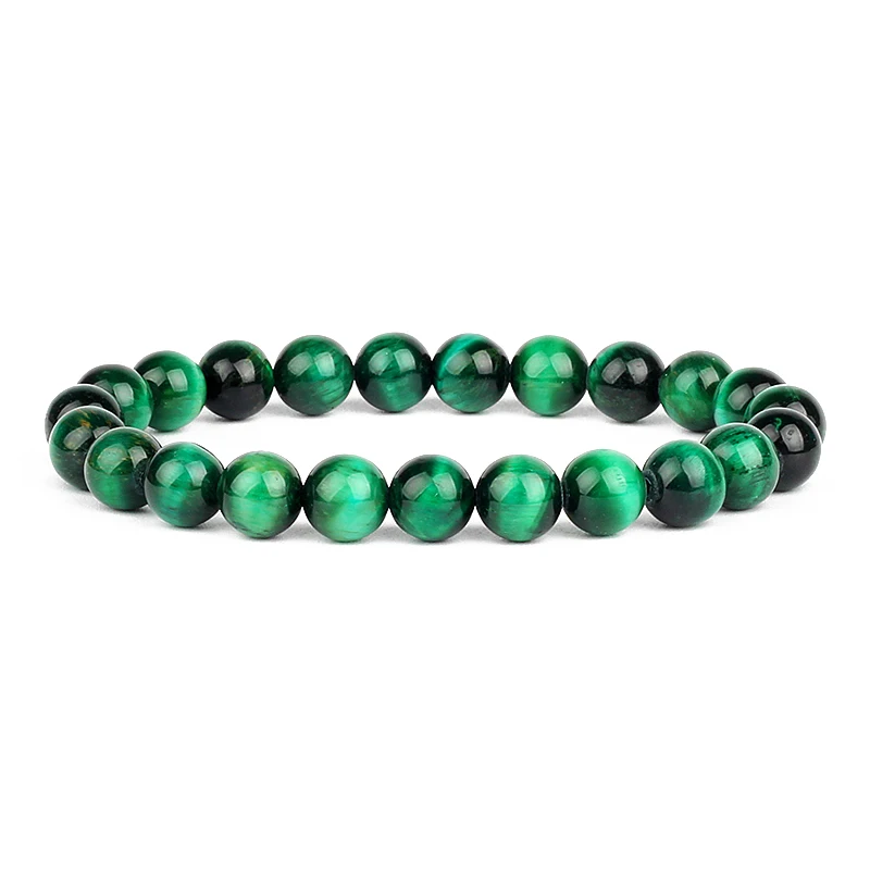 

Fashion Green Tiger Eye Beaded Bracelets New Trendy Natural Stone Bracelet For Women Lucky Men Handmade Jewelry Gift Pulseras