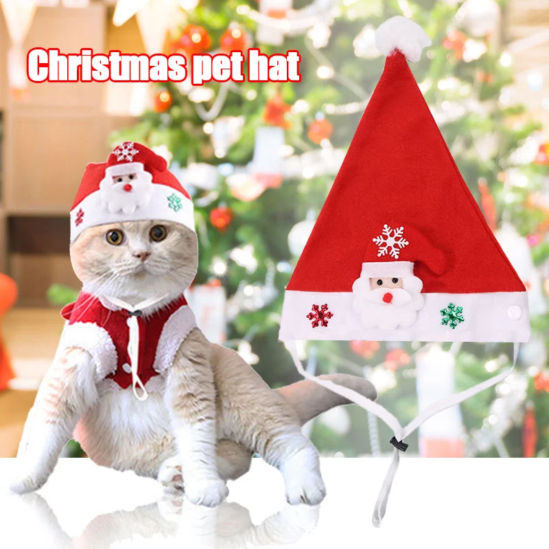 Высокое качество Очаровательные милые кошки собака Рождество Санта шляпа для