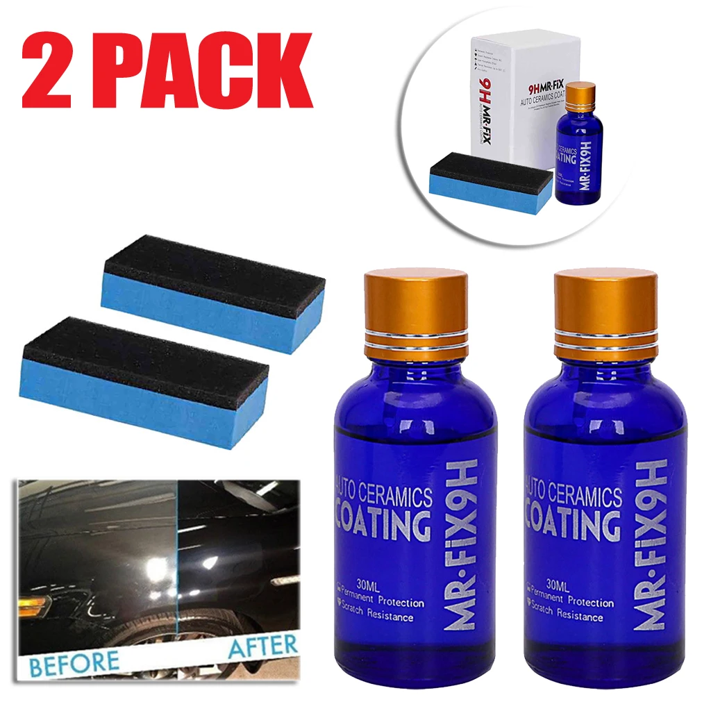

2 Bottles 9H Car Oxidizing Liquid Ceramic Glass Coating Automobiles Anti-corrosion Hydrophobic Coating Technology Waterproof