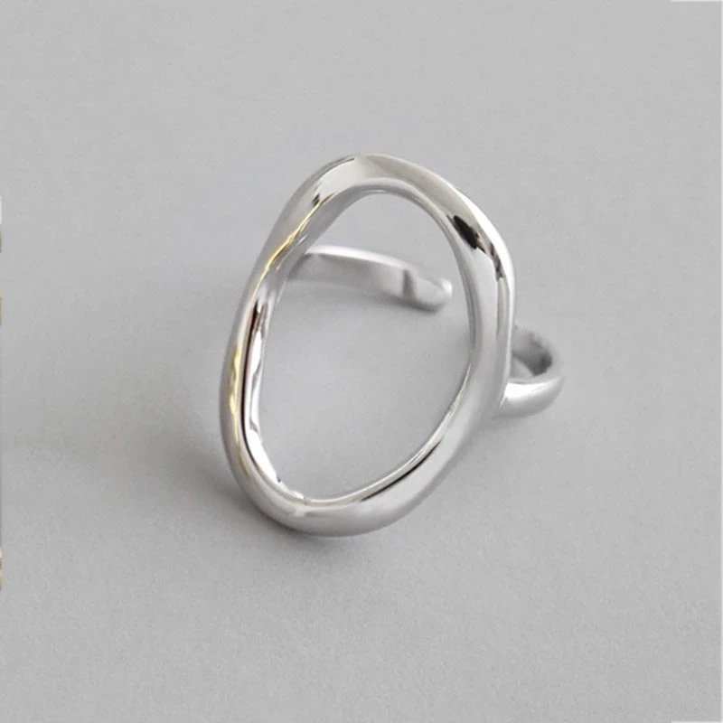 

European and American Geometry Irregular Hollow Opening Rings for Women Couple Fashion Simple Geometric Party Jewelry Gifts