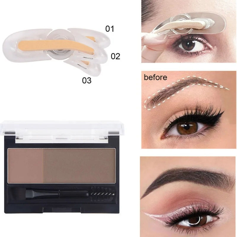 

Adjustable Eyebrow Stamp Waterproof Long Lasting Eyebrow Cream Eye Brow Enhancers Smooth Powder Palette Eye Brow Pigment Makeup
