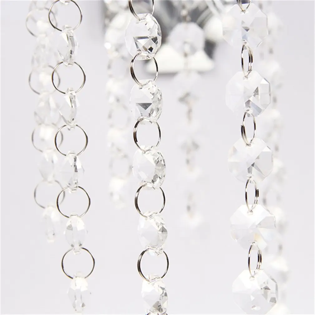 Beautiful Romantic Crystal Droplets Single Wall Light With Switch Indoor Chrome Sconce Lighting | Лампы и освещение