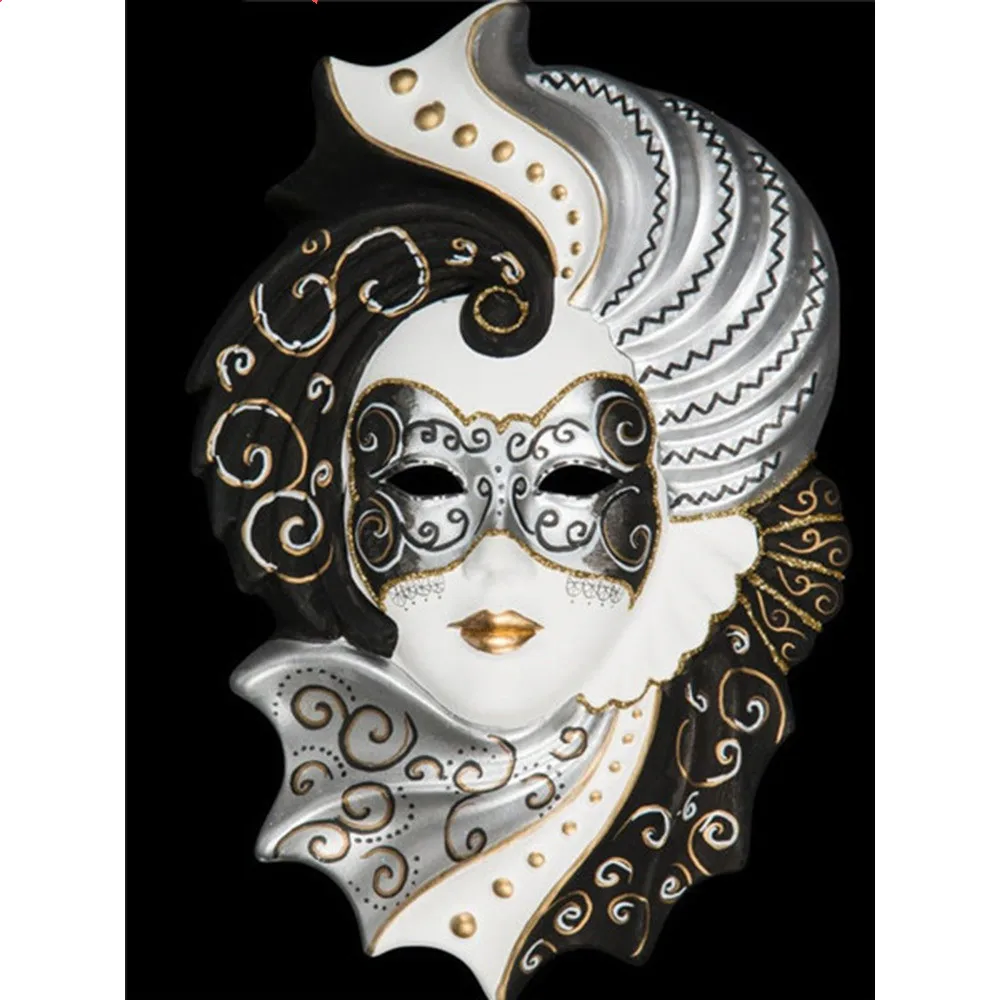 

Алмазная живопись полная квадратная Новое поступление маски 5d Женская Алмазная вышивка полная выкладка подарок ручной работы украшение ...