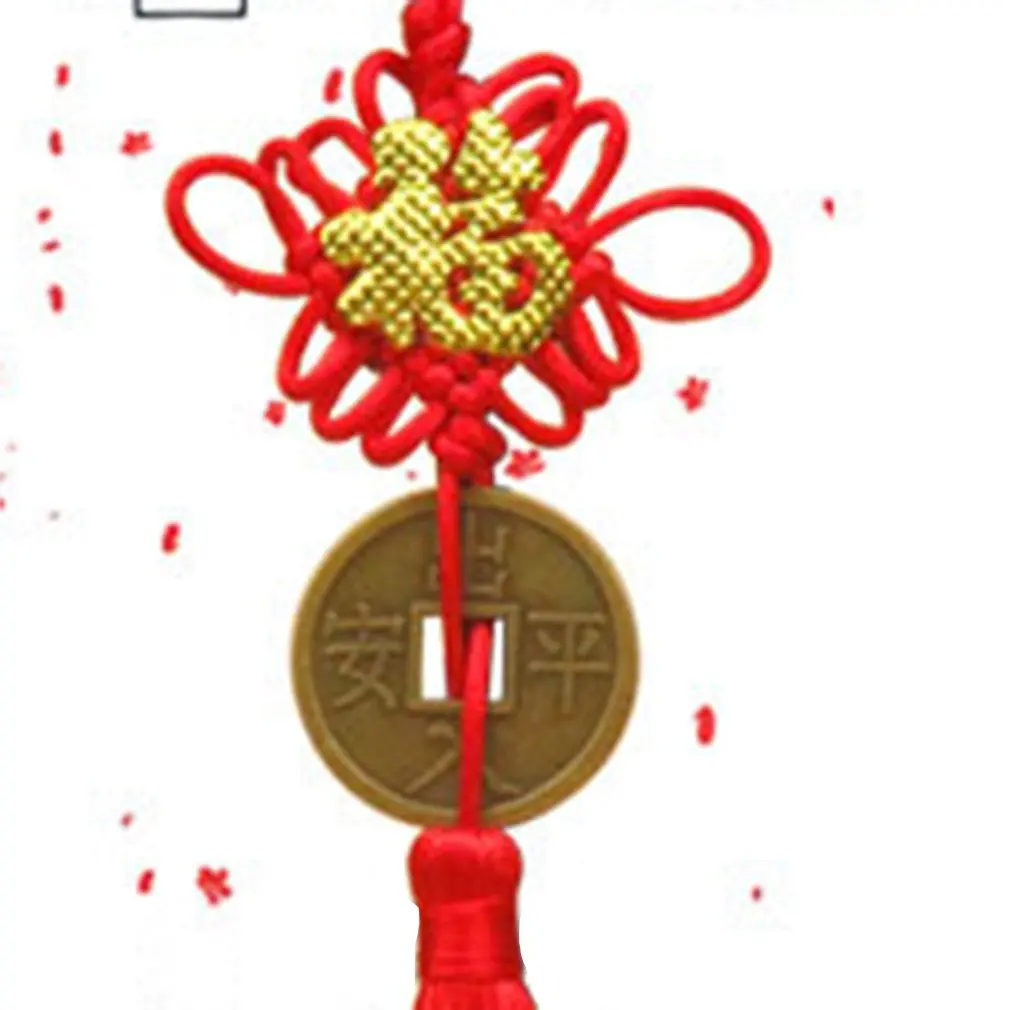Creative Handmade Chinese Knot Copper Coin Tassels Car Hanging Ornaments Festivals Supplies Home Decoration | Дом и сад