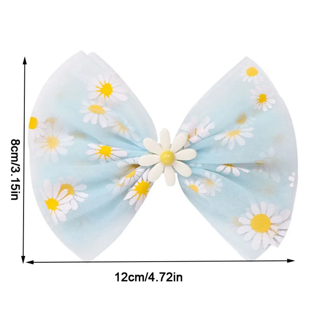 

Girl Hair Clip Cloth Bow-Knot Floral Printed HairPin Party Headwear Decorated Accessory
