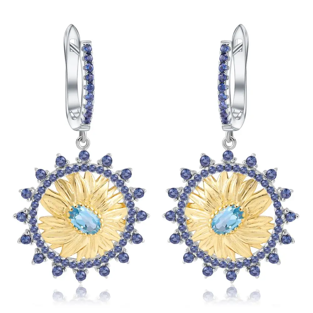 Женские серьги подвески GEM'S BALLET ручной работы из стерлингового серебра 925 пробы