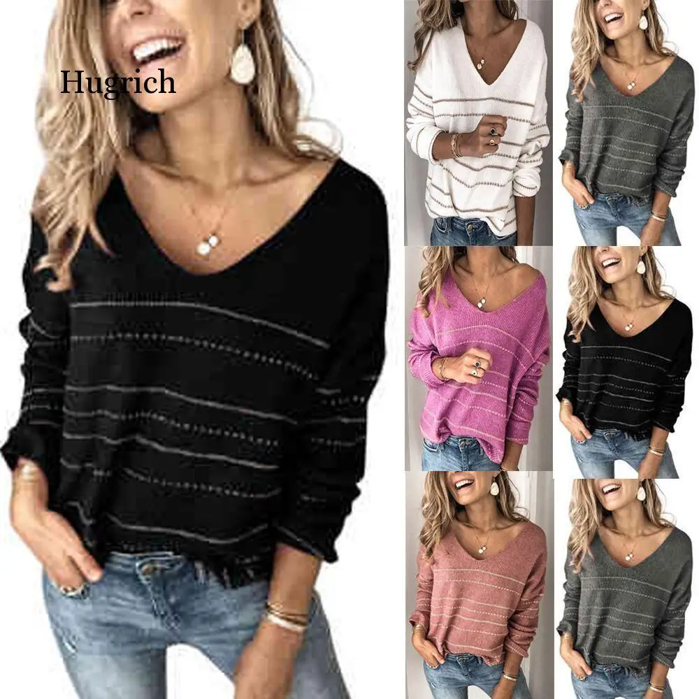 

2021 осенний пуловер, свитер женские вязаные топы пикантные полосы Boho размера плюс, Повседневные детские свитера с длинным рукавом Женские од...