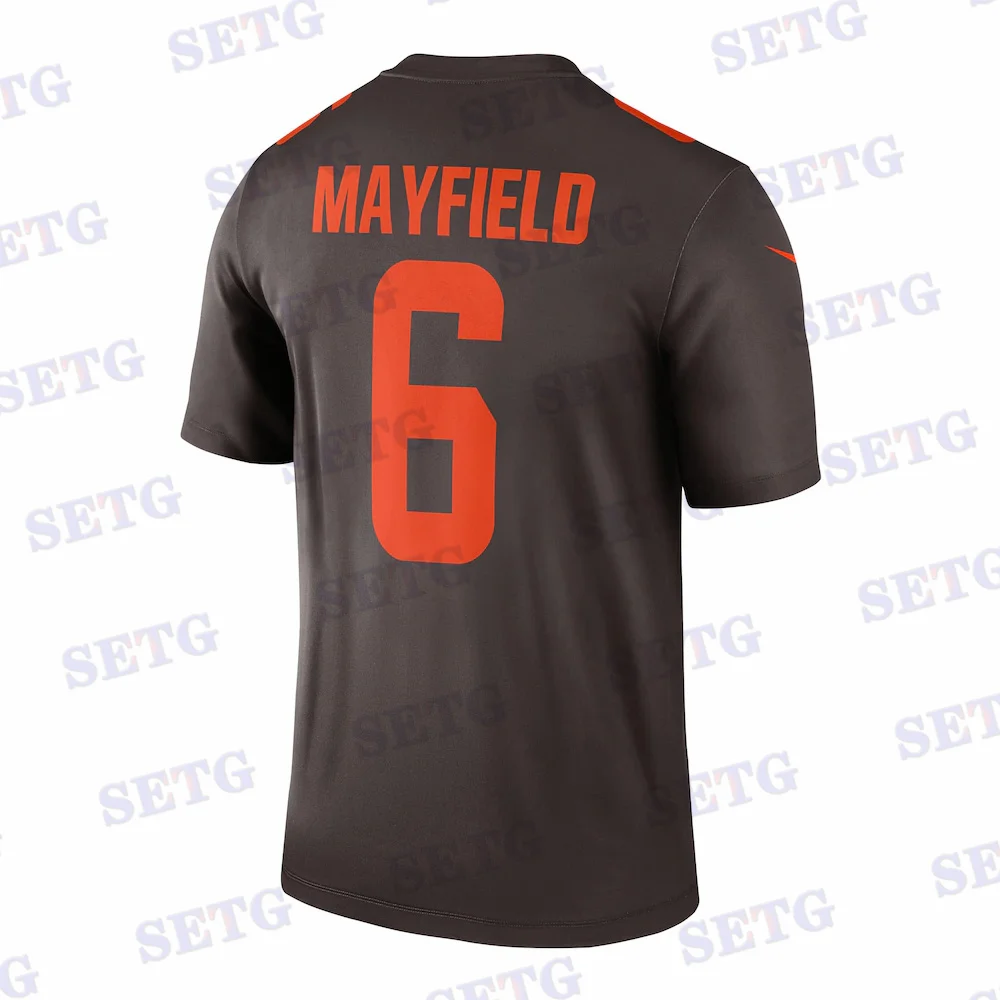 

Футболки Мэйфилд 6 # для американского футбола, мужские и женские, по индивидуальному заказу, Стич Кливленд, легенда