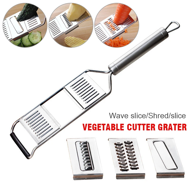 

Многоцелевой слайсер для овощей, ручной резак из нержавеющей стали, бытовой практичный инструмент для фруктов и овощей, кухонные терки