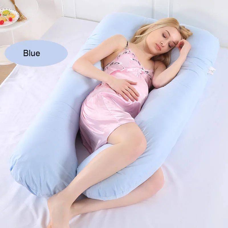 Cotton Blue U Форма Подушка для беременных и кормящих всего тела хлопковая наволочка подушки для беременных для спящий на боку Беременность Для женщин спальный Поддержка постельные принадлежности подушка для беременных - Цвет: Cotton Blue