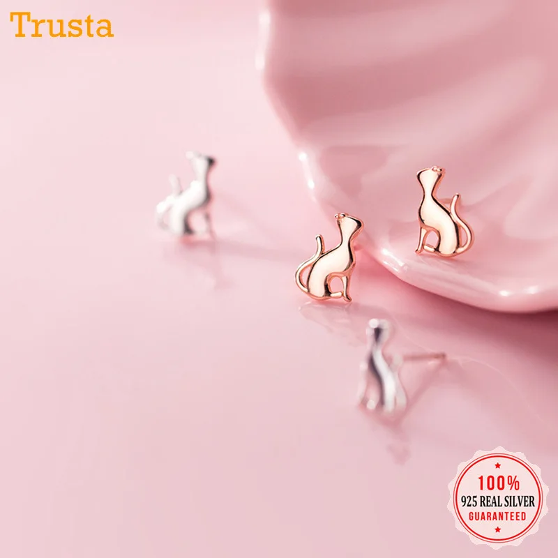 Trustdavis 100% 925 Твердые ювелирные изделия из настоящего стерлингового серебра милые