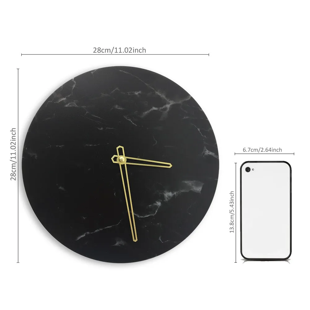 Новые Настенные Часы минималистические кварцевые часы цветок синий мрамор