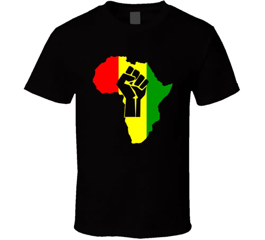 Футболка с музыкой Rasta Africa Power. Летняя хлопковая короткий рукав круглым вырезом