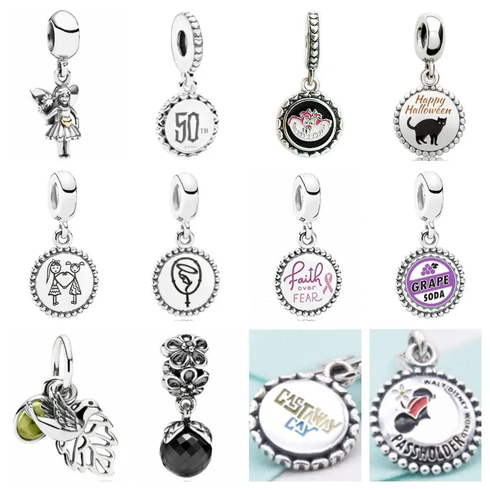

PDD DZ 40 925 Sterling Silver Spring New Charm Pendant with DIY Bracelet Necklace Jewelry Gift Carving Suitable for Women