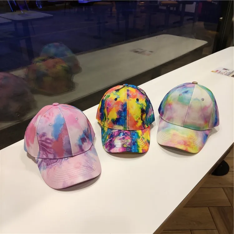 

Graffiti Tie-dye baseball cap for Women men Multicolor Irregular Print Snapback Cap Summer Outdoor Sun Hat Cotton Dad Hat
