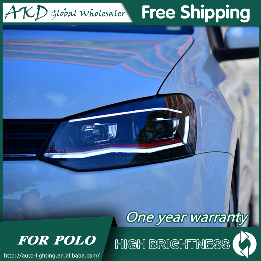 Налобный светильник s для автомобиля VW POLO 2010 2018 дневный ходовой DRL налобный фонарь