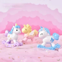unicorn figure anime colorful unicorn models cartoon anime figure succulents assembly ornaments cake decoration figma gift dolls