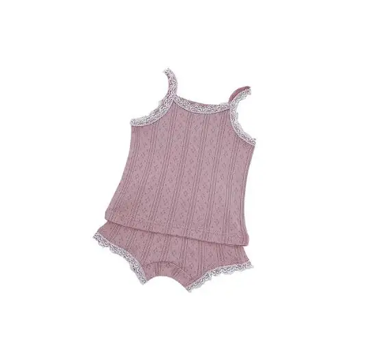 

hollow-carved Design Cotton Girls Vest Baby's Comfortable Vest Lace Underwear Girl Tank Tops Teenager Undershirt Camisole ZL727