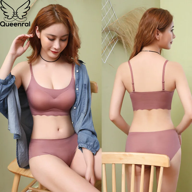 Queenral Женский комплект нижнего белья пуш ап женское нижнее белье бесшовный