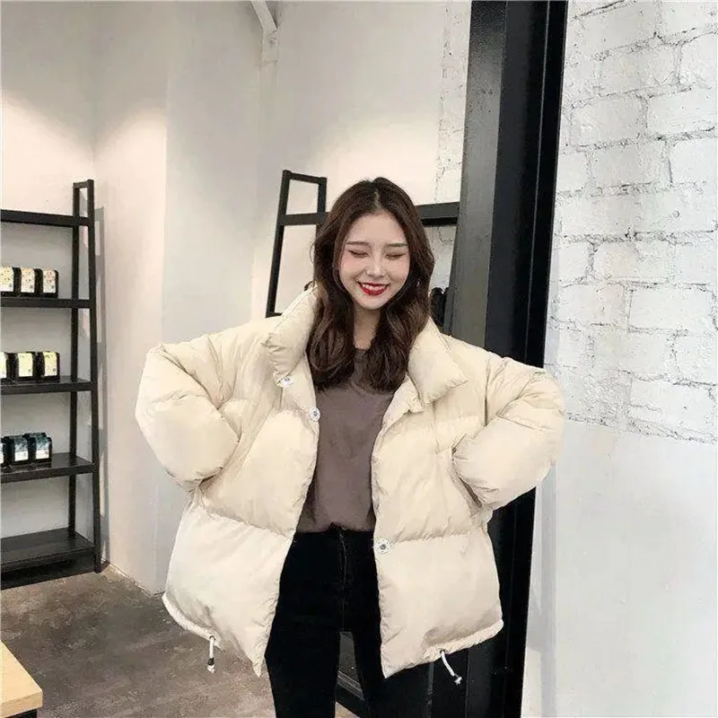 Winter Womenwinter Jacket Cotton-Padded Jacket  Thicken Loose Warm Bf Harajuku Style  Short Korean Version Autumn Cotton Jacket