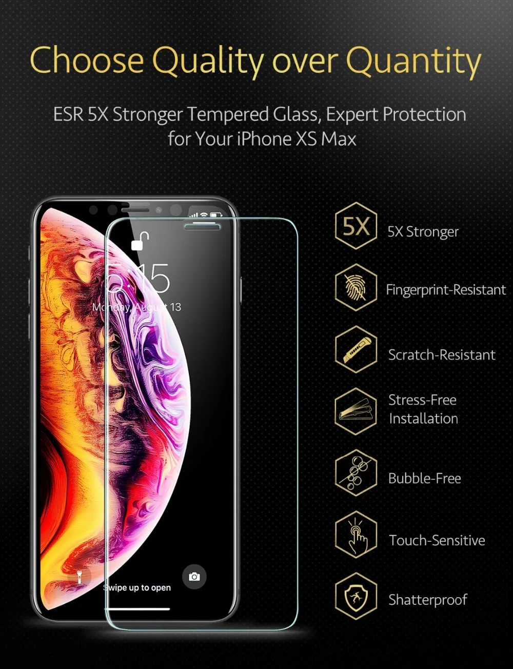 Закаленное стекло ESR для iPhone X XS XR Max 3X прочная защитная пленка экрана стеклянный