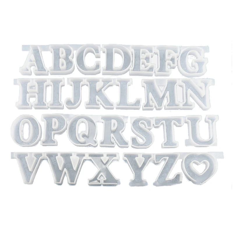 

26 Capital English Letter Resin Casting Molds Kit 3D Alphabet Keychain Pendant Resin Silicone Molds Jewelry Making Tools