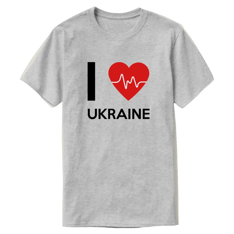 Классическая футболка с круглым воротником и надписью I Love Ukraine для мужчин женщин