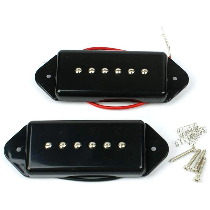 Set of 2 P90 Dog Ear Style Guitar Pickups Black DP90-BK Accessories | Спорт и развлечения