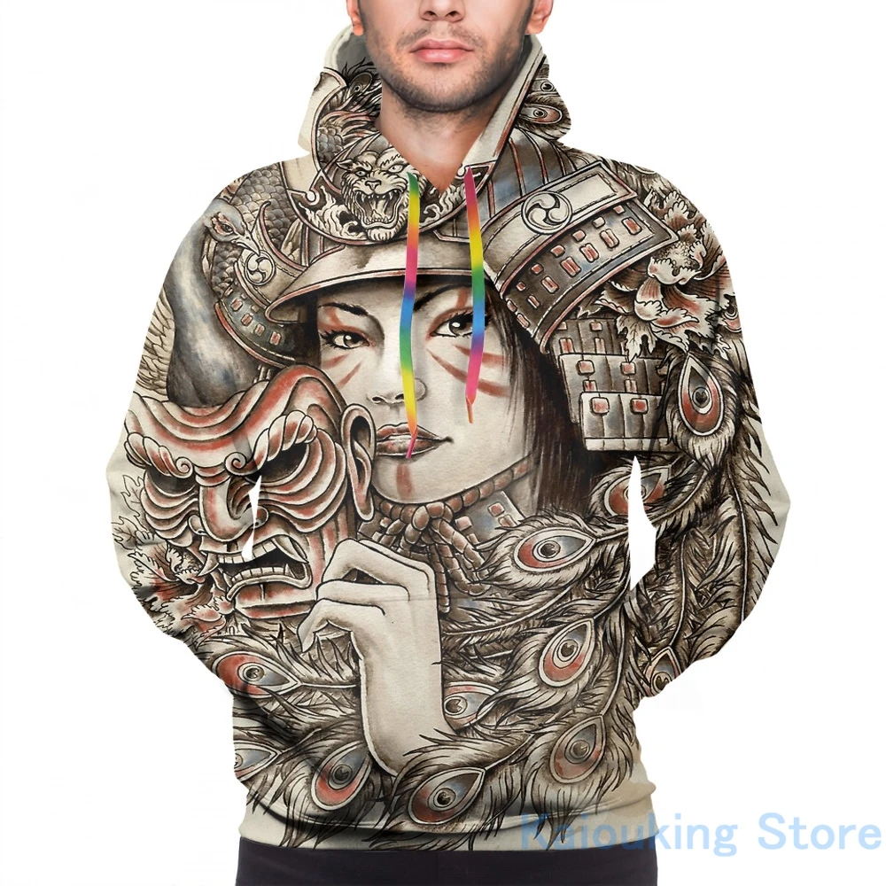 Женская Повседневная Толстовка с забавным принтом павлина самурая|Мужские