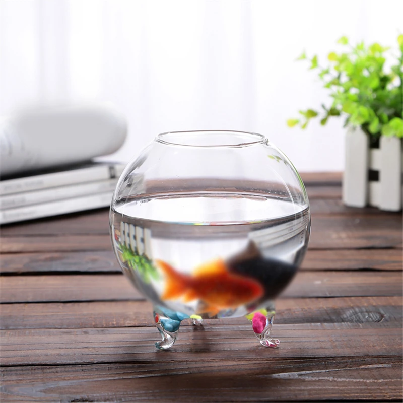 Ваза из прозрачного стекла аквариум с шариками и ножками Террариум кашпо для