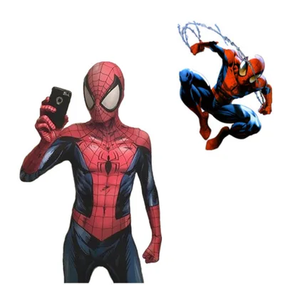 Конечная Человек паук косплей костюм Zentai боди цельный облегающий комбинезон