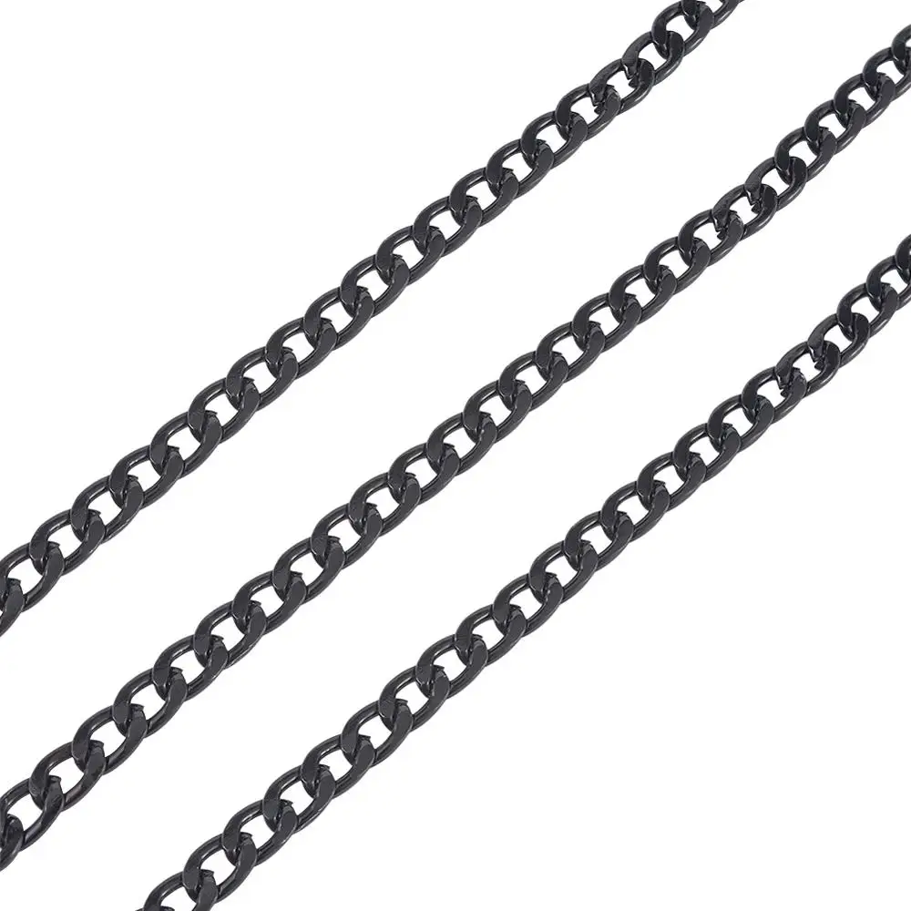 Pandahall алюминиевые витые цепи черные панцирные для ожерелья браслеты ювелирные