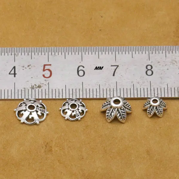 925 Sterling Silver Accessories Beads Caps for DIY Jewelry Making S925 Findings&ampComponents | Украшения и аксессуары