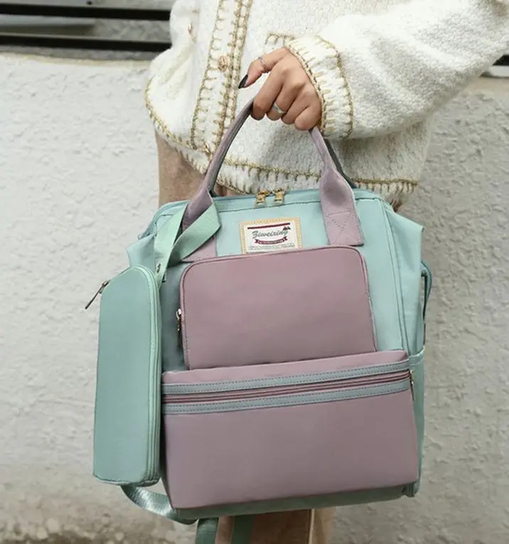 

Fashion Mummy Maternity Nappy Bag Multi-function Waterproof Oxford Outdoor Patchwork Travel Diaper Mummy Baby Care Backpacks