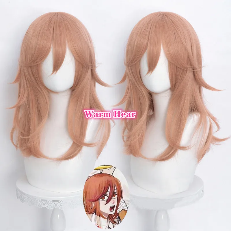 

Парик для косплея человека с Бензопилой, ангелом, дьяволом, 50 см, длинный парик, Рождественские парики оранжевого и коричневого цвета, парик...