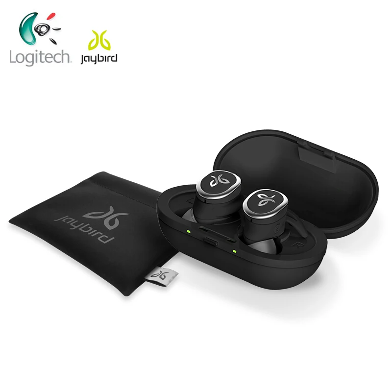 Новые беспроводные наушники logitech Jaybird RUN True для бега защищенные от влаги и пота на