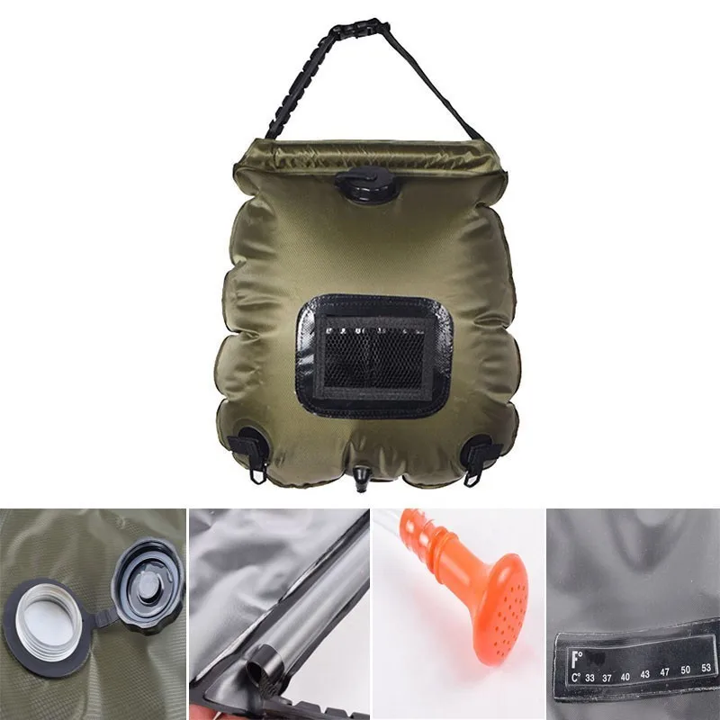 20л ПВХ Портативный Открытый Кемпинг Душ Пешие прогулки гидратация воды мешок