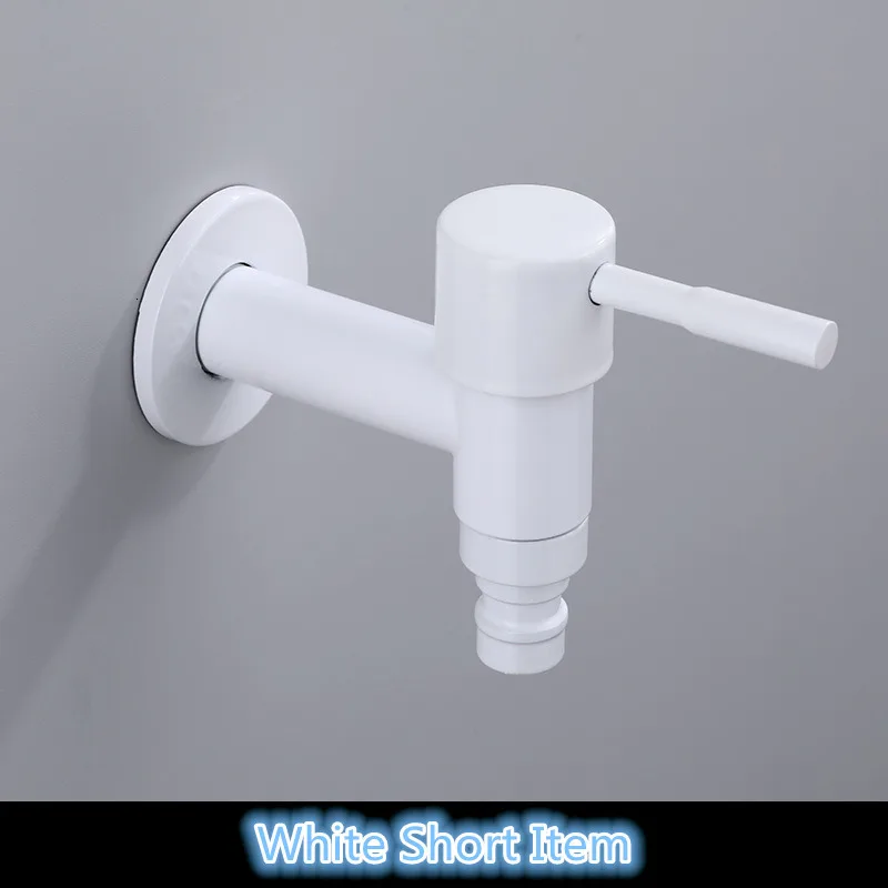 style 1 white Удлиненный кран для стиральной машины tuqiu, Твердый латунный кран для улицы, черный/белый, стандартный G1/2 - Цвет: style 1 white