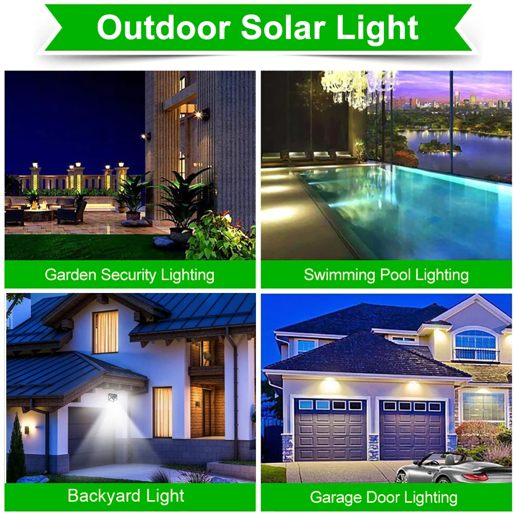 

102 100 LED Solar Light Outdoor Solar Lamp PIR Motion Sensor Wall Light Waterproof Solar Powered Sunlight for Garden Decoration