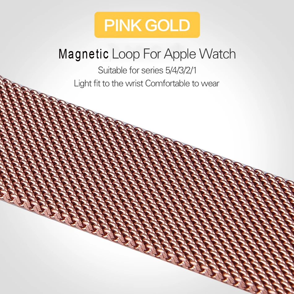 Magnetic Loop Strap For Apple watch Band 44mm 40mm 45mm 41mm 42mm 38mm Stainless steel bracelet iWatch Series 3 5 6 SE 7 8 Ultra