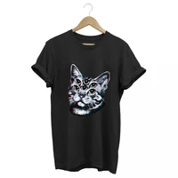 cosmic string 100 cotton funny cool cat print unisex t shirt cat print women tshirt short sleeve women t shirt tee shirts