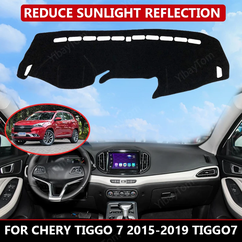 

Carpet Dash mat for Chery Tiggo 7 2015-2019 Tiggo7 Auto Dashboard Velvet Cover Black blocks dust reduces noise car accessories