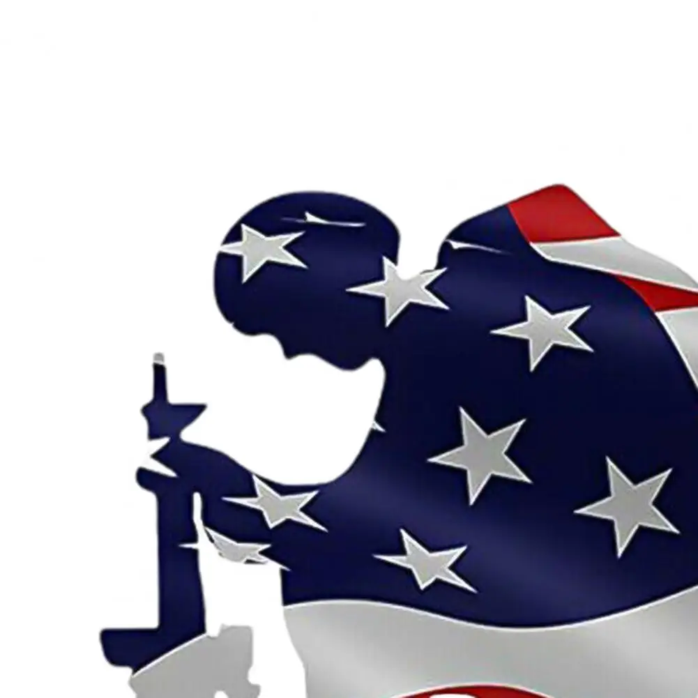 

Art Ornament Non-fading Decorative Acrylic Kneeling Soldier Weathered Flag Garden Stake for Outdoor