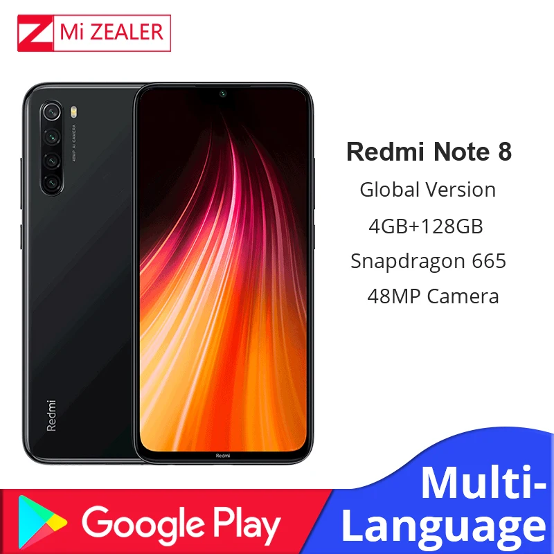 Xiaomi Redmi Note 8 с глобальной версией 4 Гб ОЗУ 128 ПЗУ Смартфон Snapdragon 665 48мп экран 6 3 дюйма